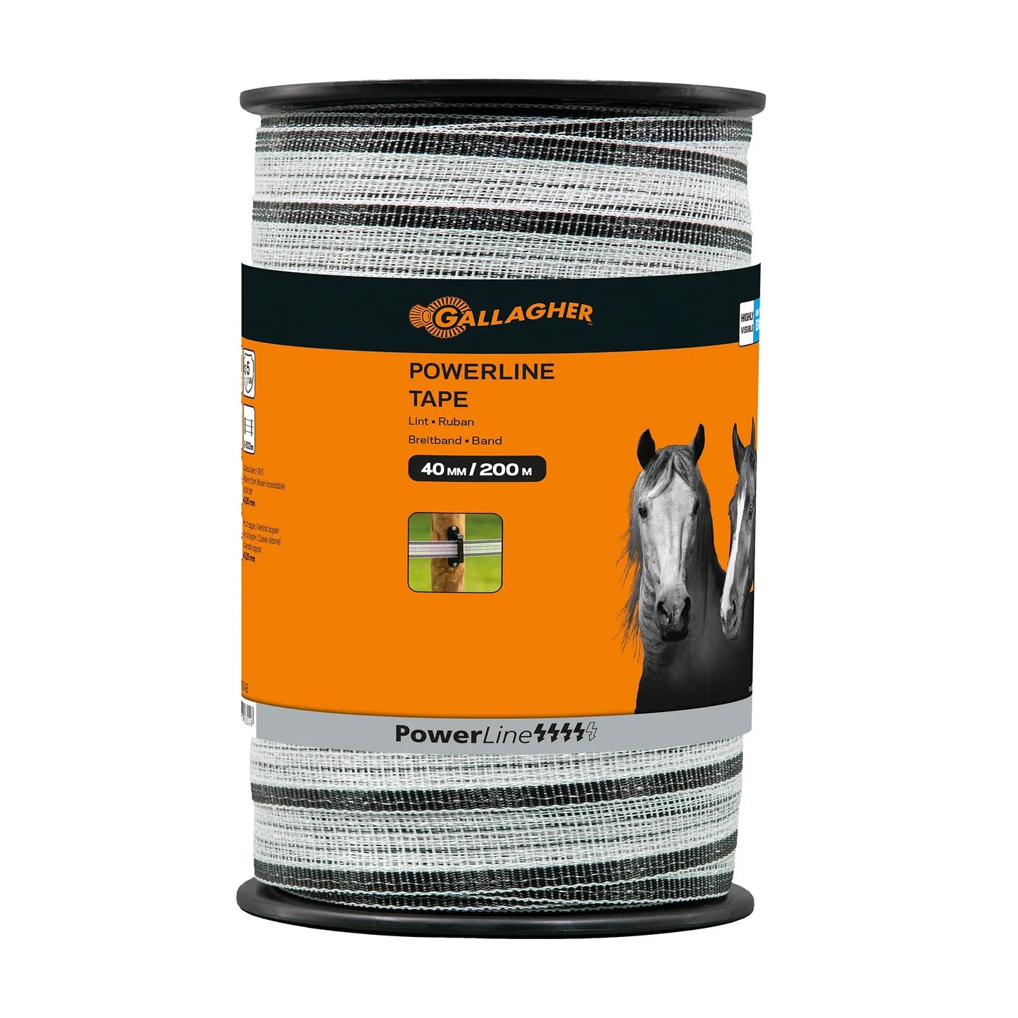 Gallagher PowerLine tape 40 mm (white, 200 metres)