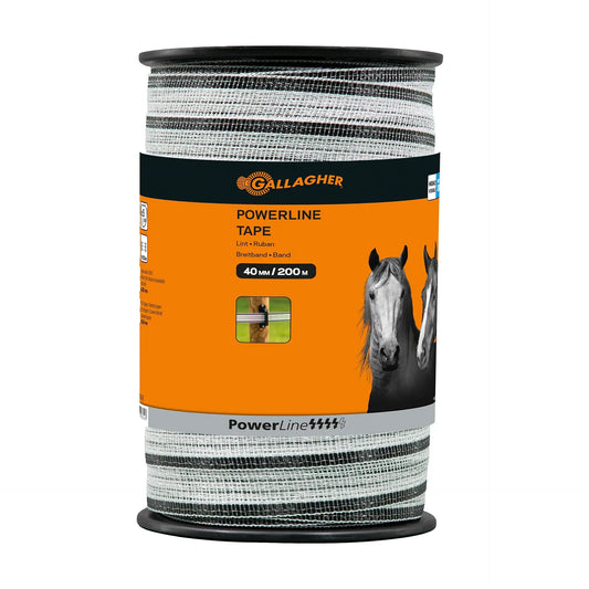 Gallagher PowerLine tape 40 mm (white, 200 metres)