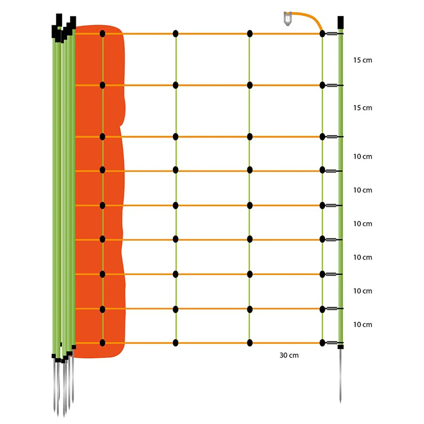 Gallagher Combo net for sheep, single pin, 90cm, 50m