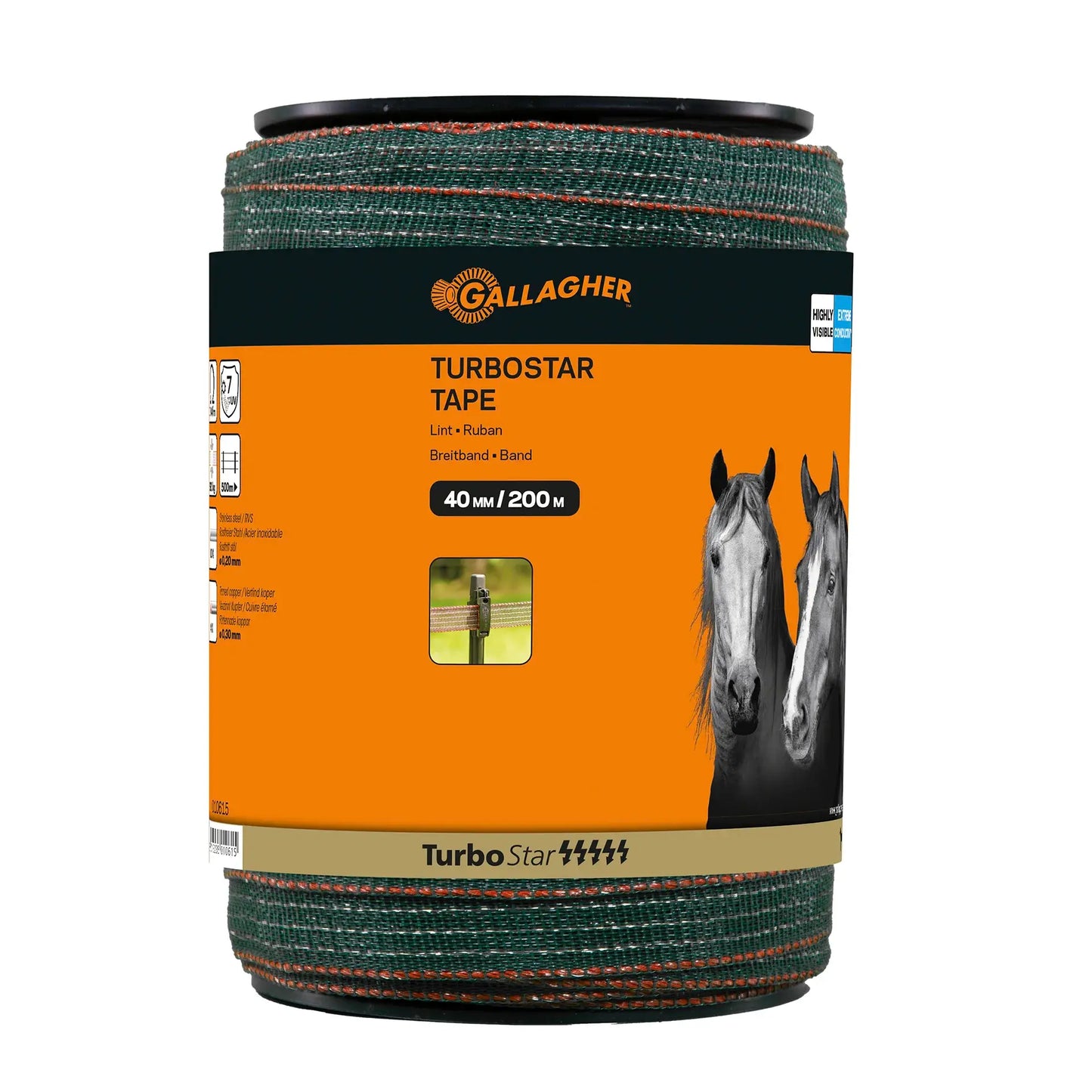 Gallagher TurboStar tape 40 mm Super (green, 200 metres)