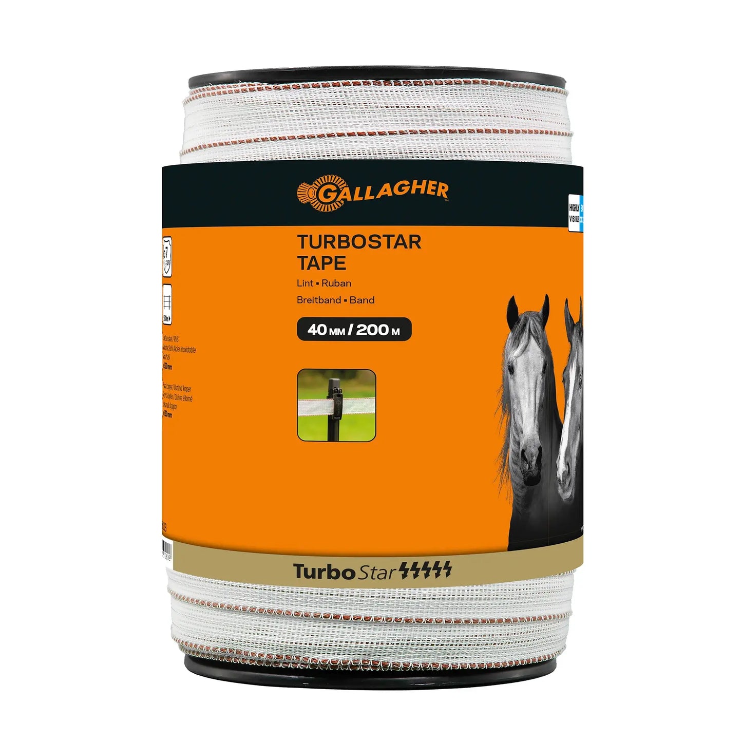 Gallagher TurboStar tape 40 mm Super (white, 200 metres)