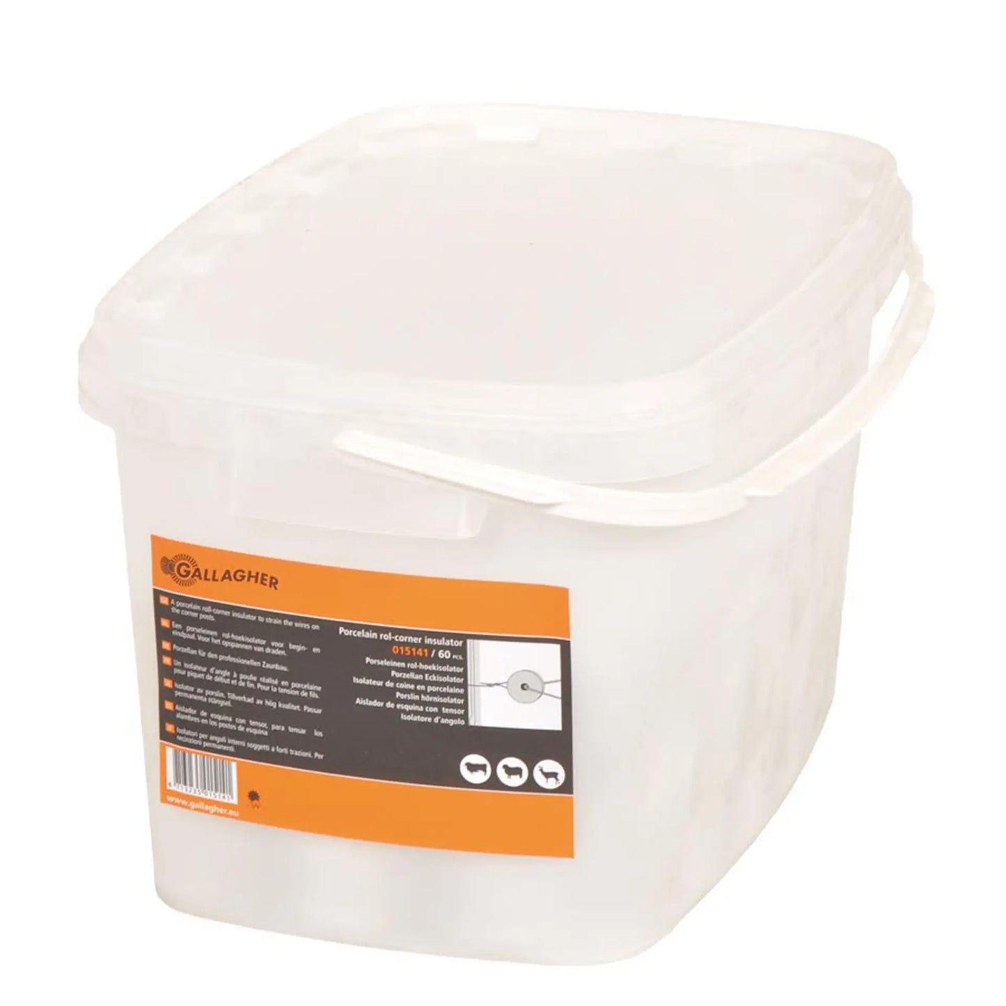 Gallagher Porcelain roll corner insulator (white, pack of 60)
