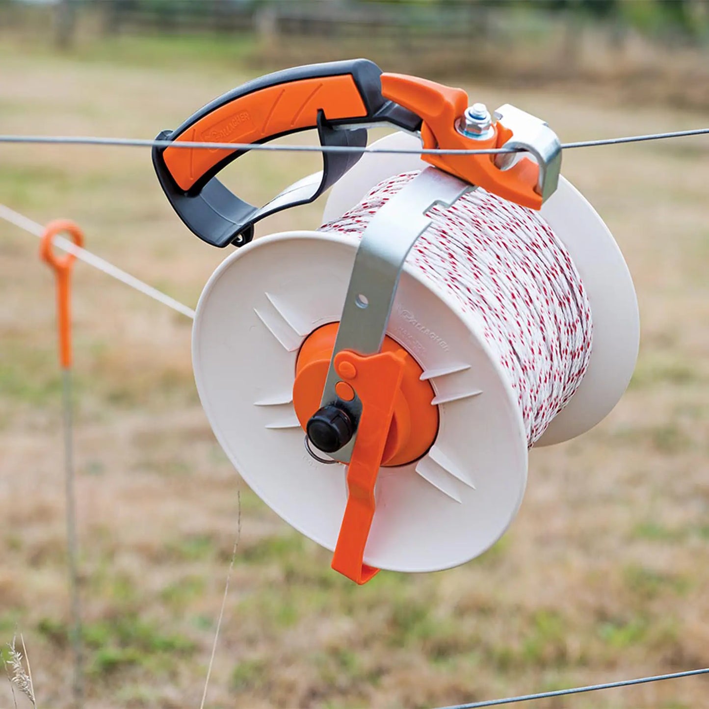 Gallagher Premium Large Geared Reel 1200m Electric Fence Heavy Duty Fencing Wire Winder