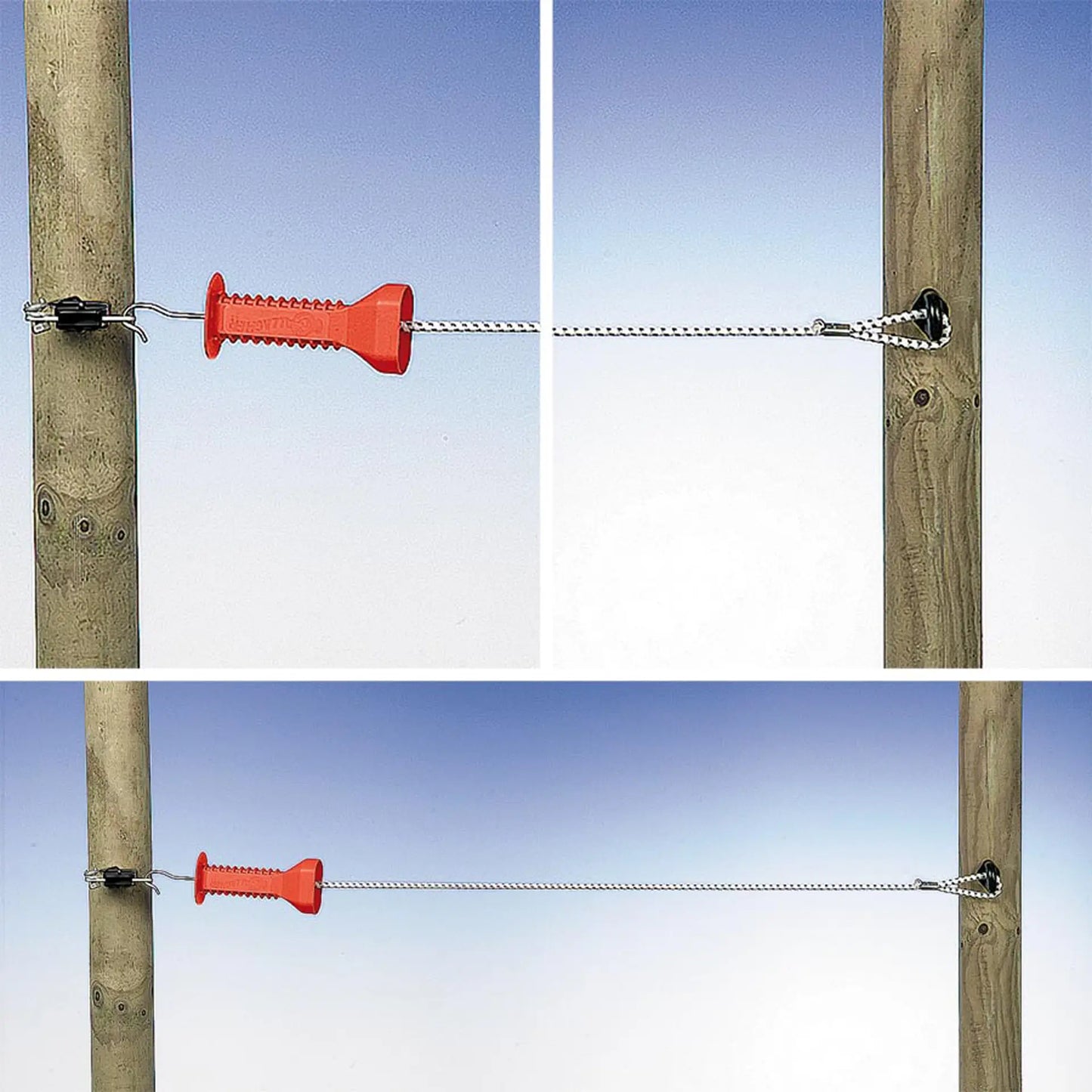 Gallagher Rope Gate set white (elastic)
