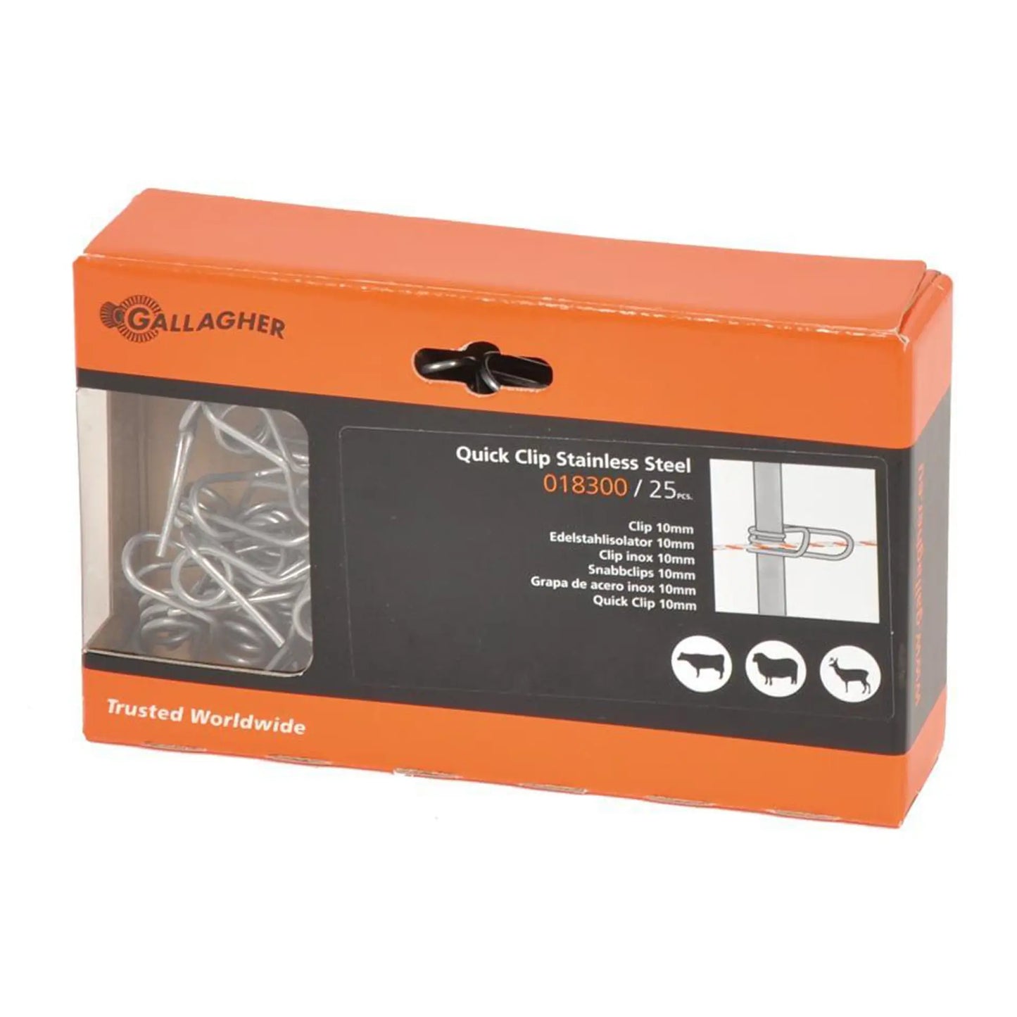 Gallagher Clip for fibreglass post (ø 10mm, pack of 25)