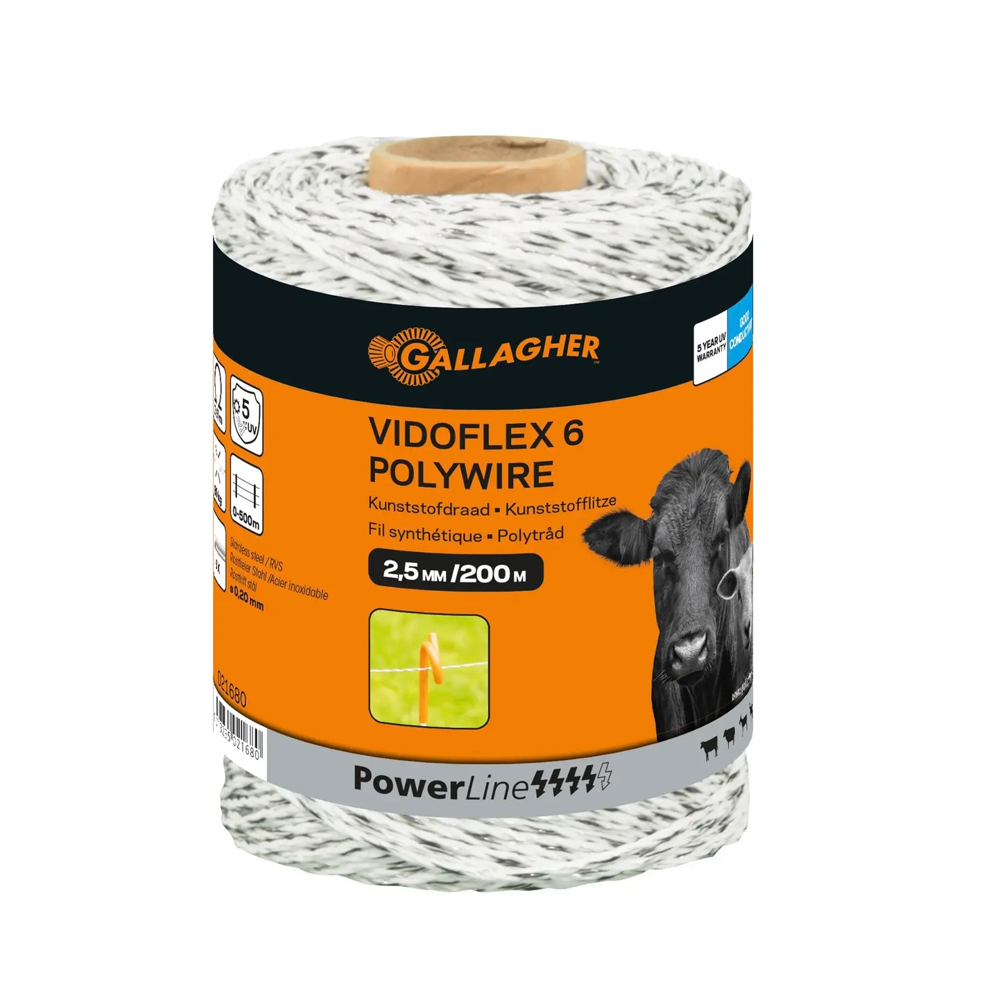 Gallagher Vidoflex 6 Powerline (white, 200 metres)
