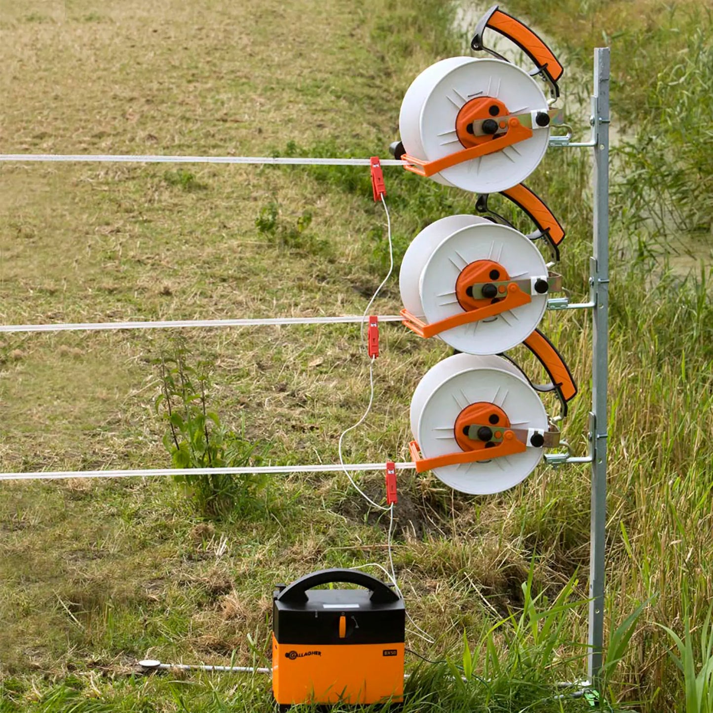 Gallagher Reel corner post (3 reels / 3 insulators)