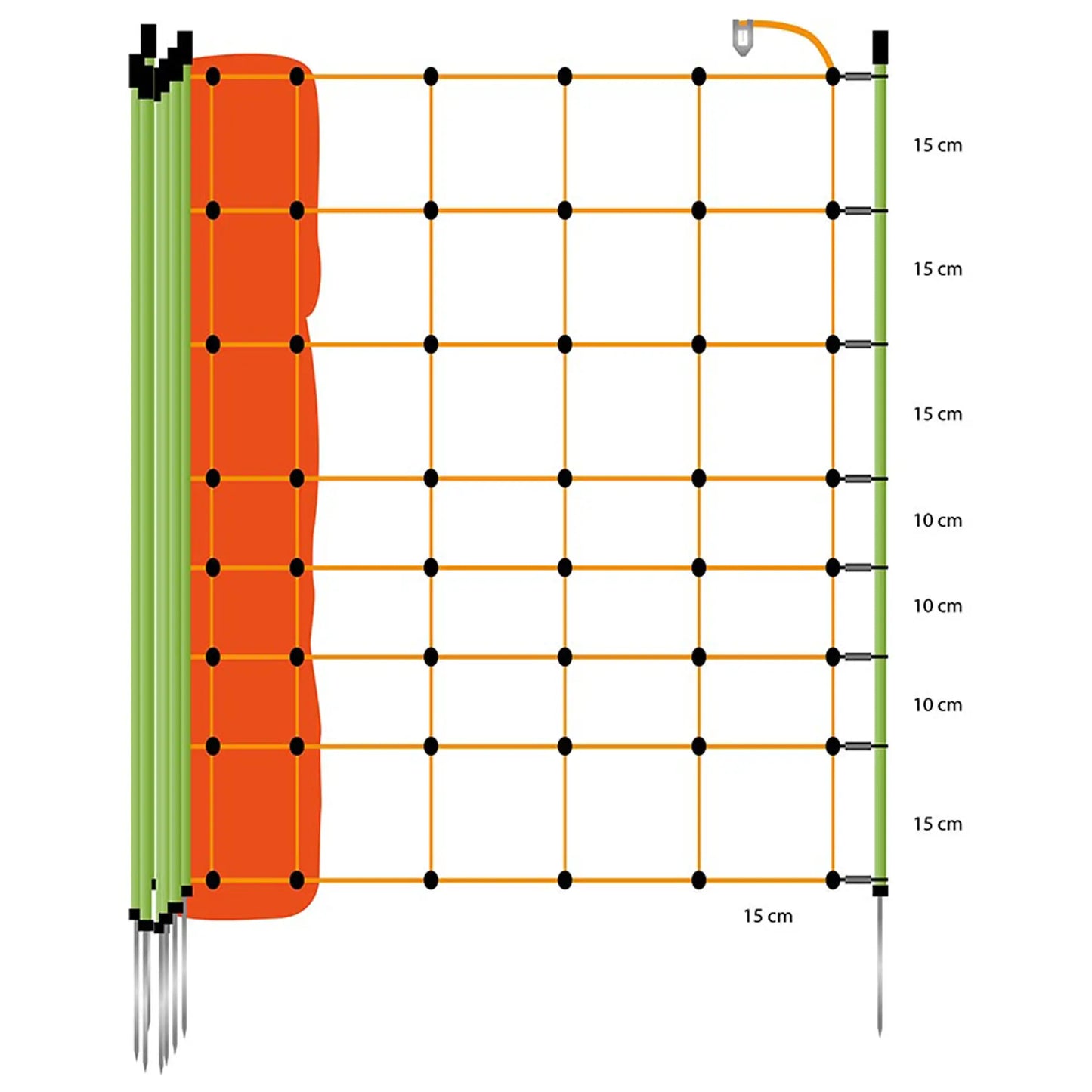 Gallagher Sheep net, single pin, 90cm , 50m