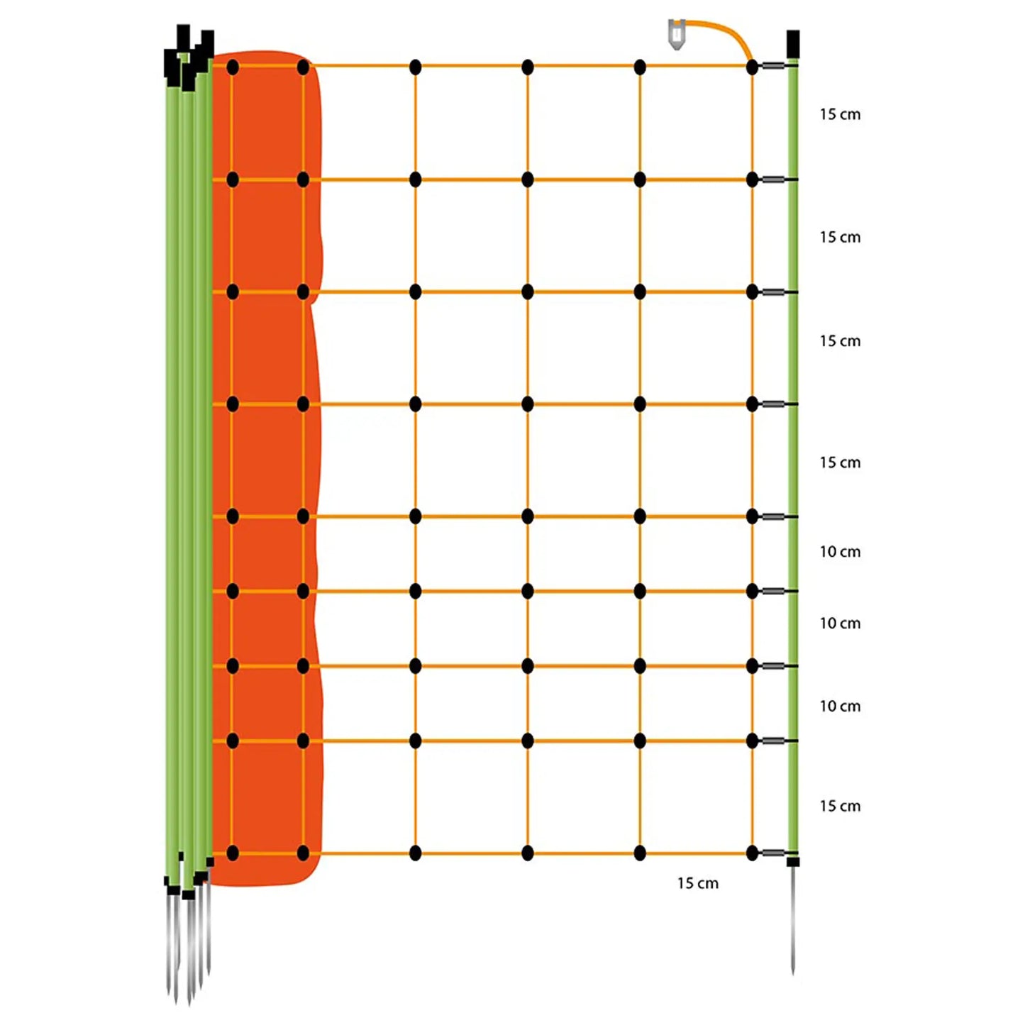 Gallagher Goat net, single pin, 105cm, 50m