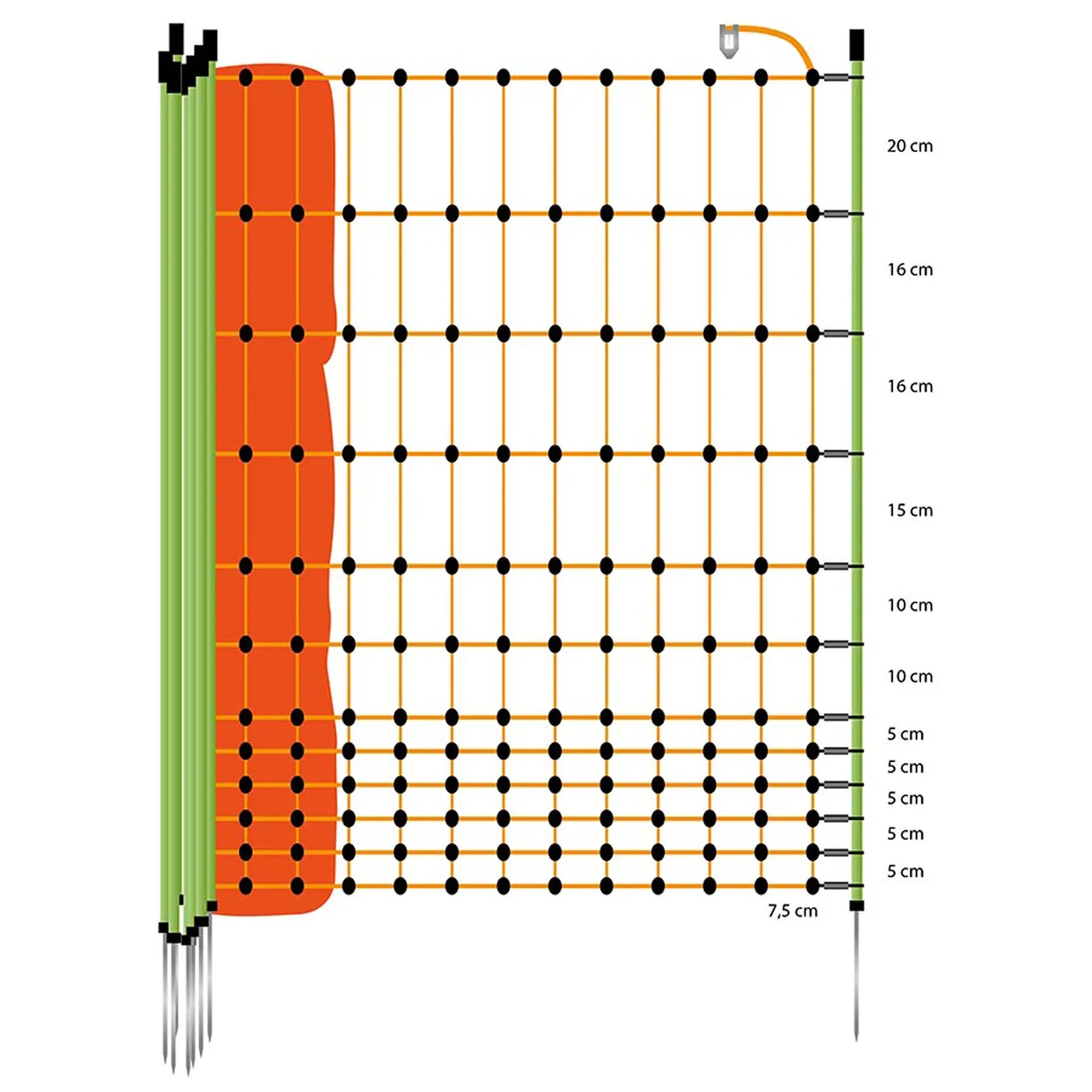 Gallagher Poultry netting, single pin, 112cm, 50m