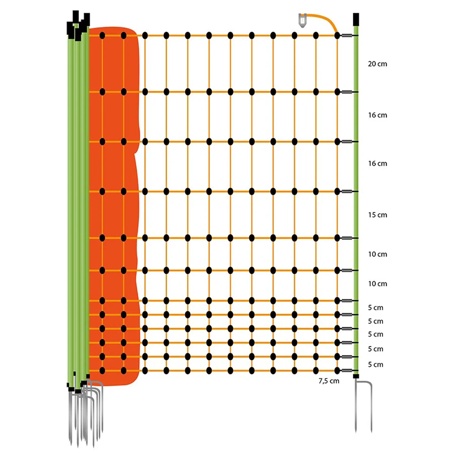 Gallagher Poultry netting, double spike, 112cm, 50m