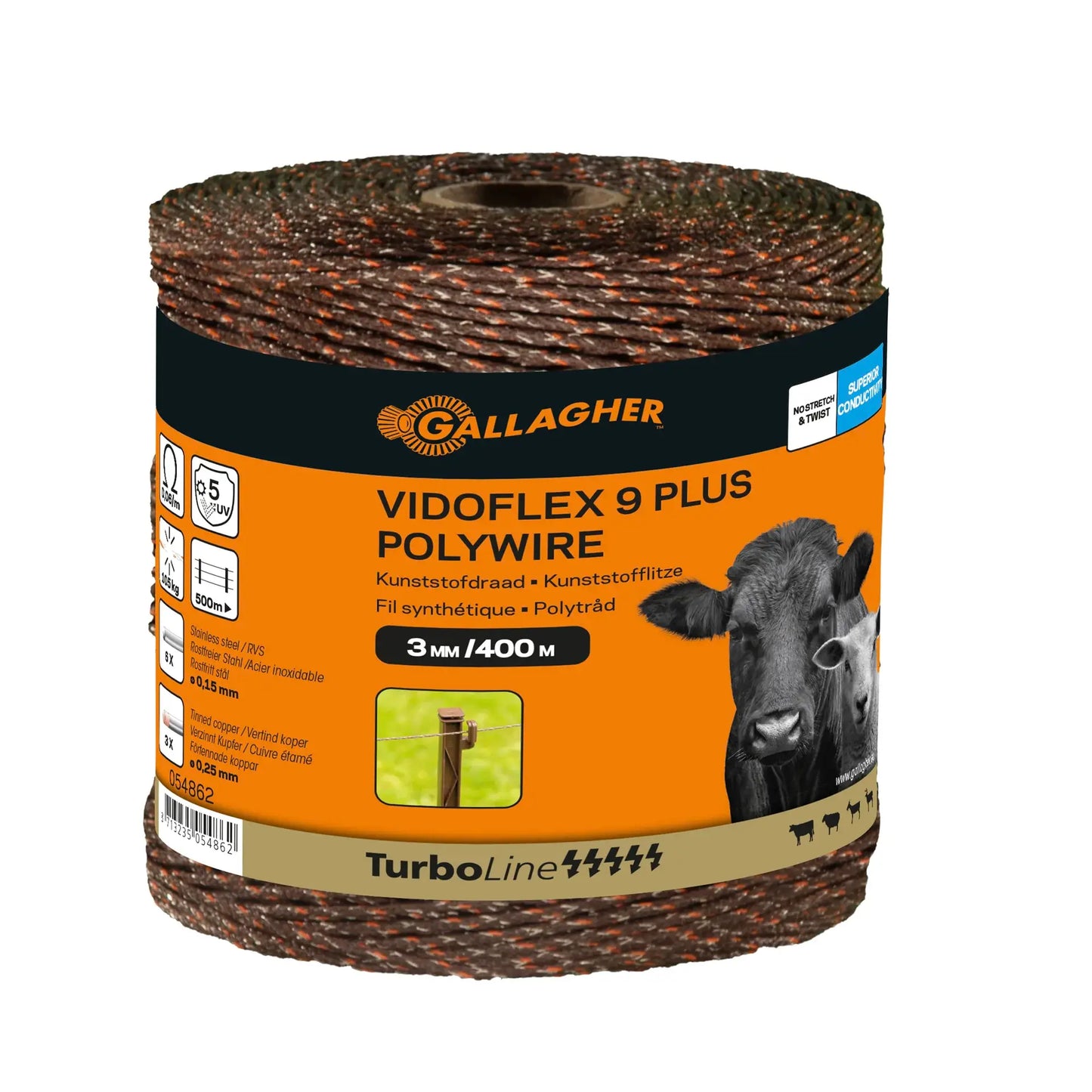 Gallagher Vidoflex 9 TurboLine Plus (terra, 400 metres)