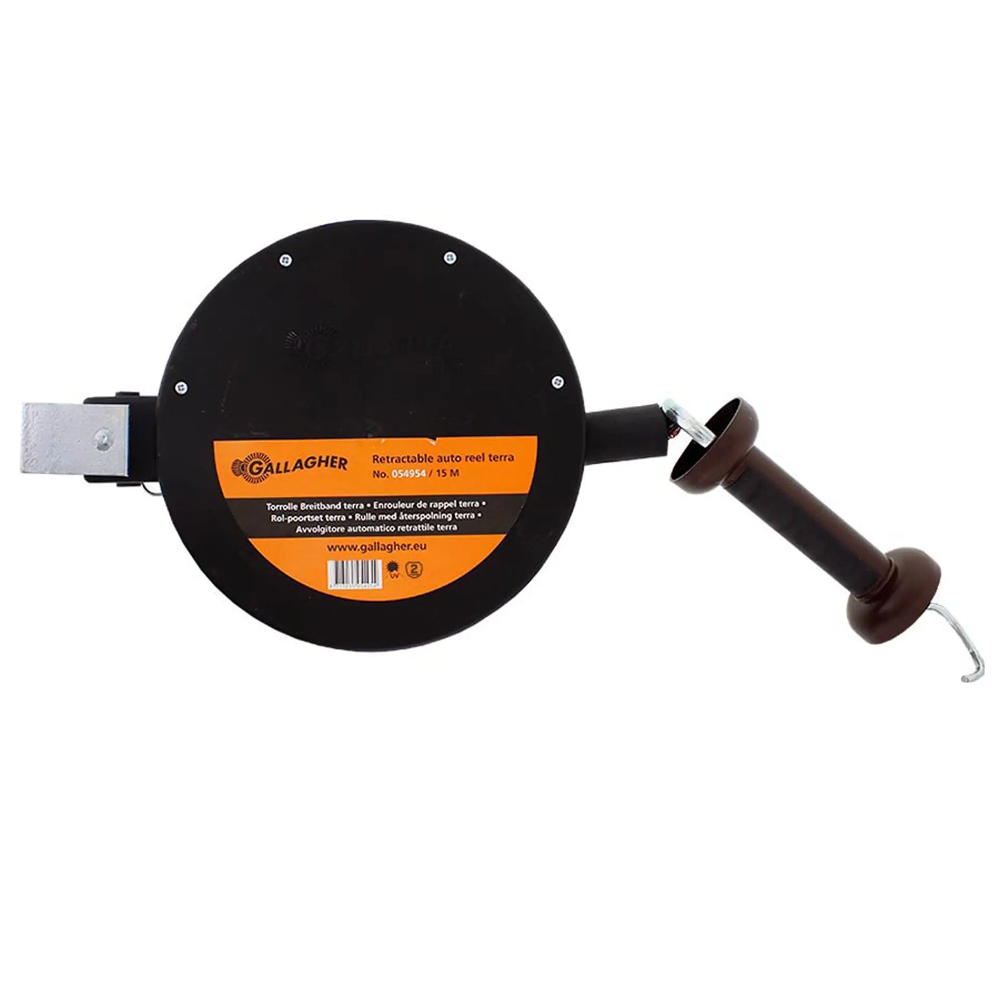 Gallagher Retractable Autoreel, terra, 15m