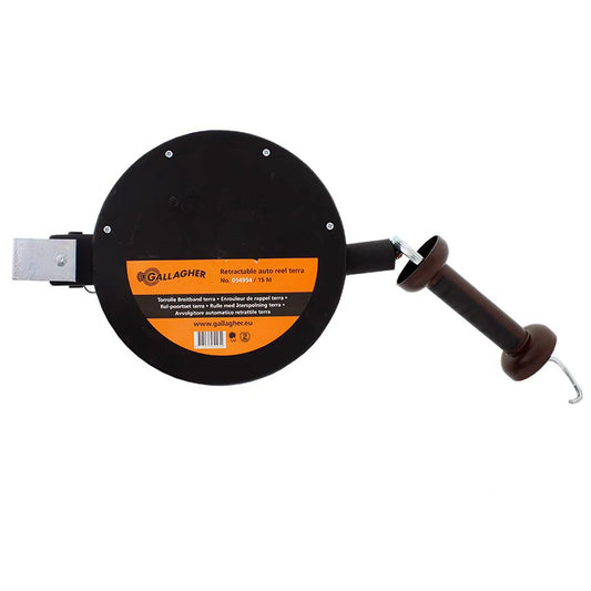 Gallagher Retractable Autoreel, terra, 15m