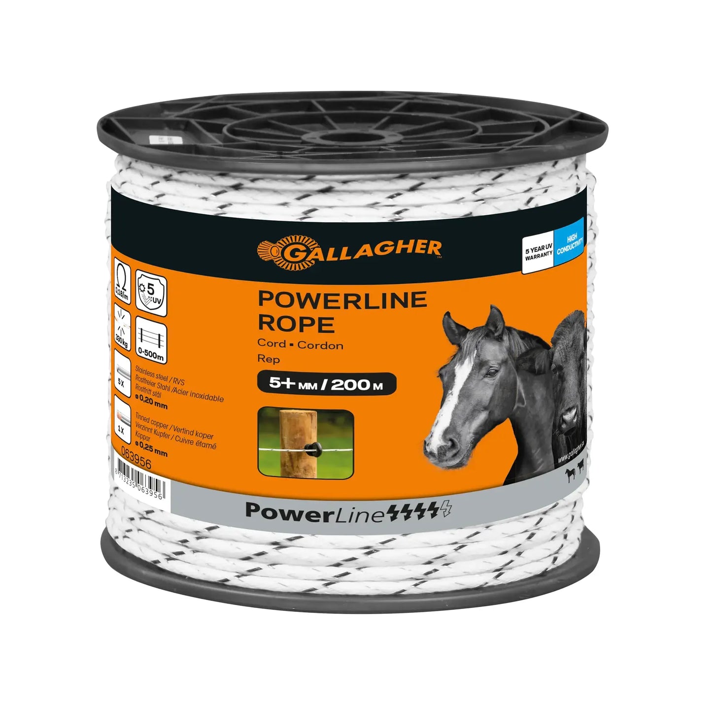 Gallagher PowerLine Rope (white, 200 meter)