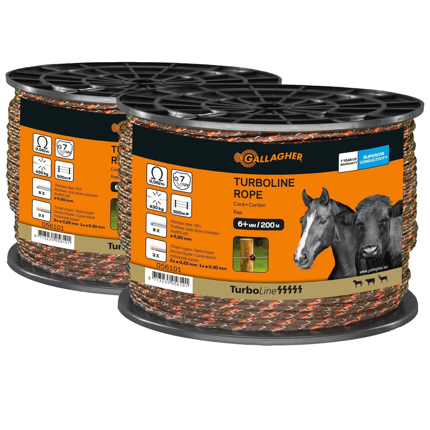 Gallagher Duopack Turbo Braid Rope (2x 200 meter, terra)