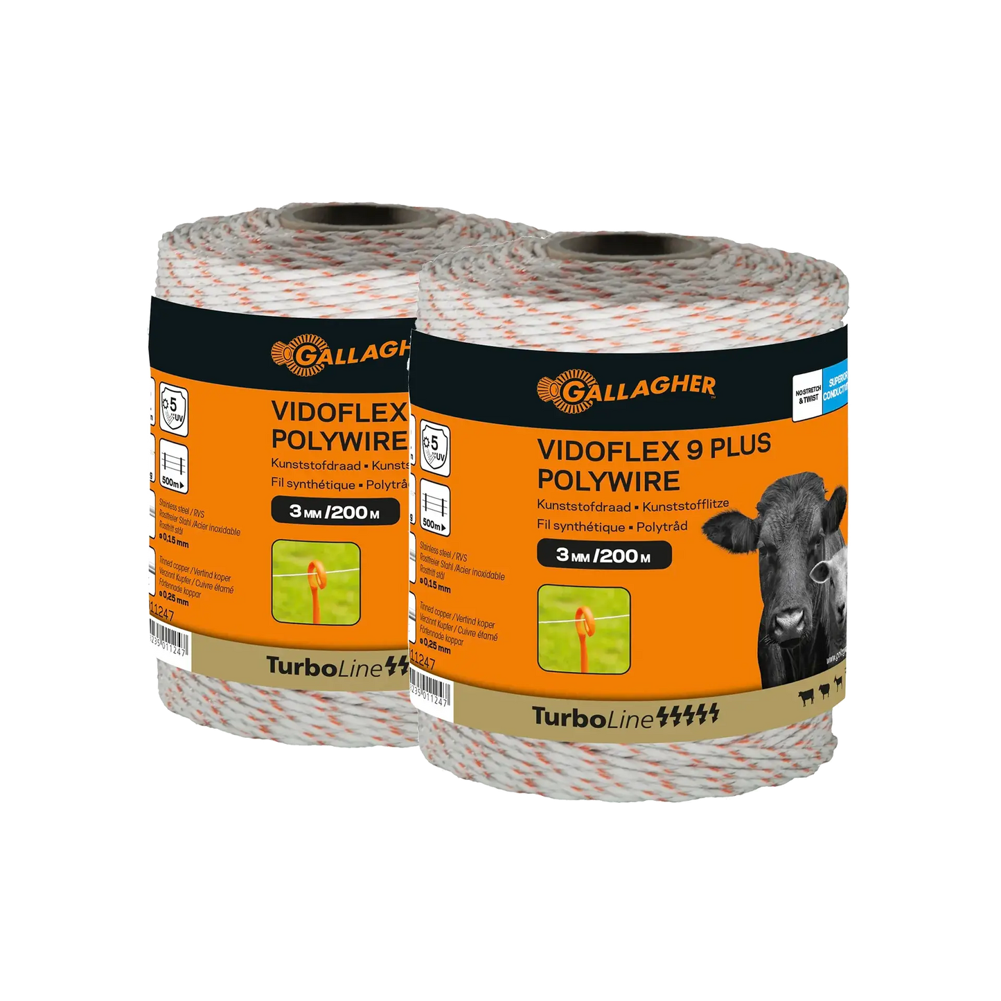 Gallagher Vidoflex 9 TurboLine Plus (white, duo pack 2x 200 metres)