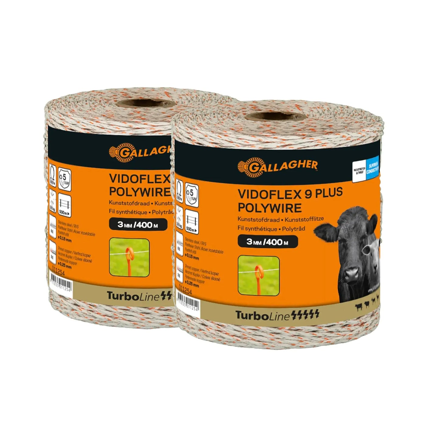 Gallagher Vidoflex 9 TurboLine Plus (white, duo pack 2x 400 metres)