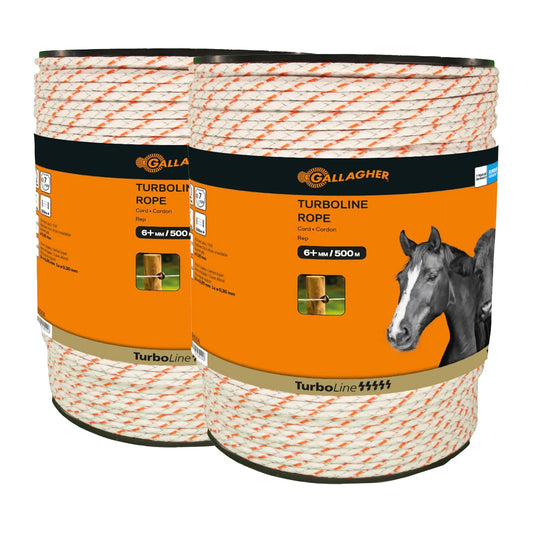 Gallagher Gallagher electric fence conducting wire Turboline Rope, duopack (2x500m) White