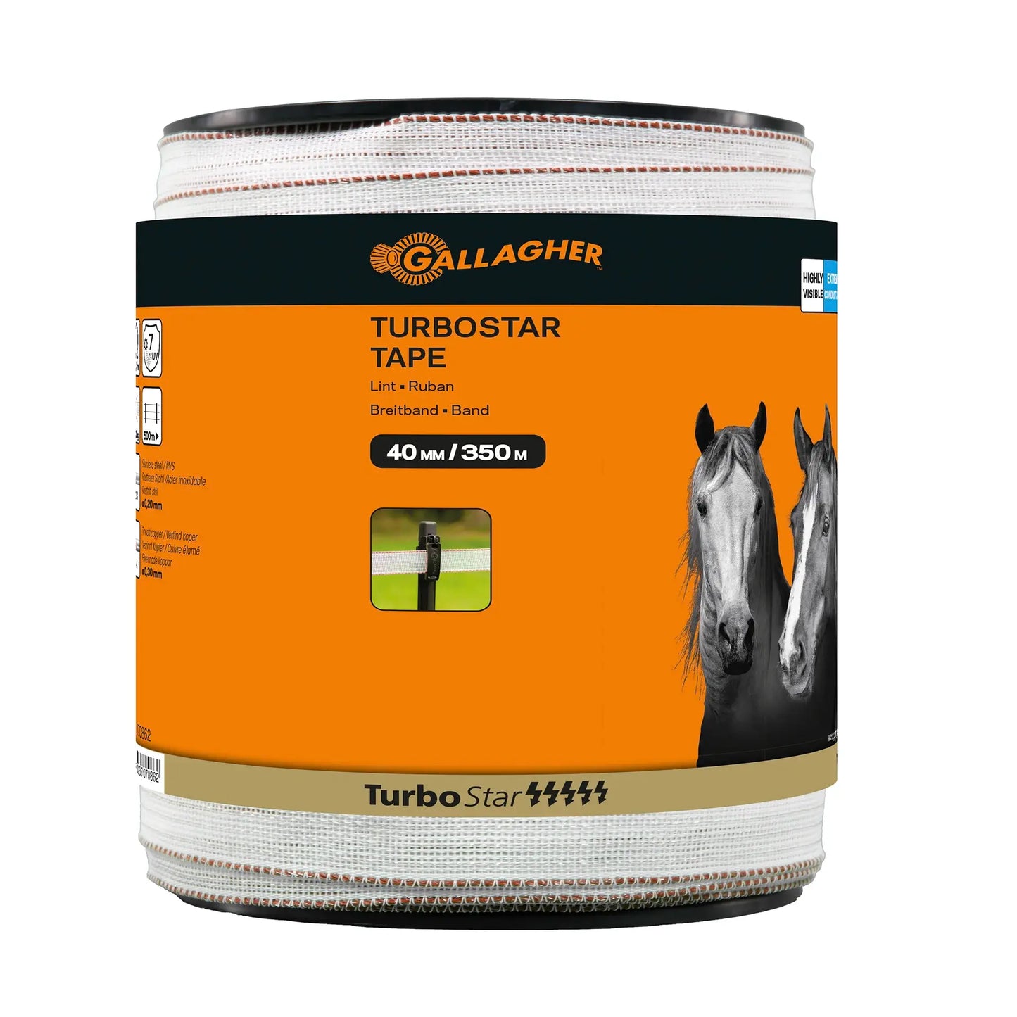 Gallagher Gallagher electric fence tape TurboStar 40mm wide (350m) White