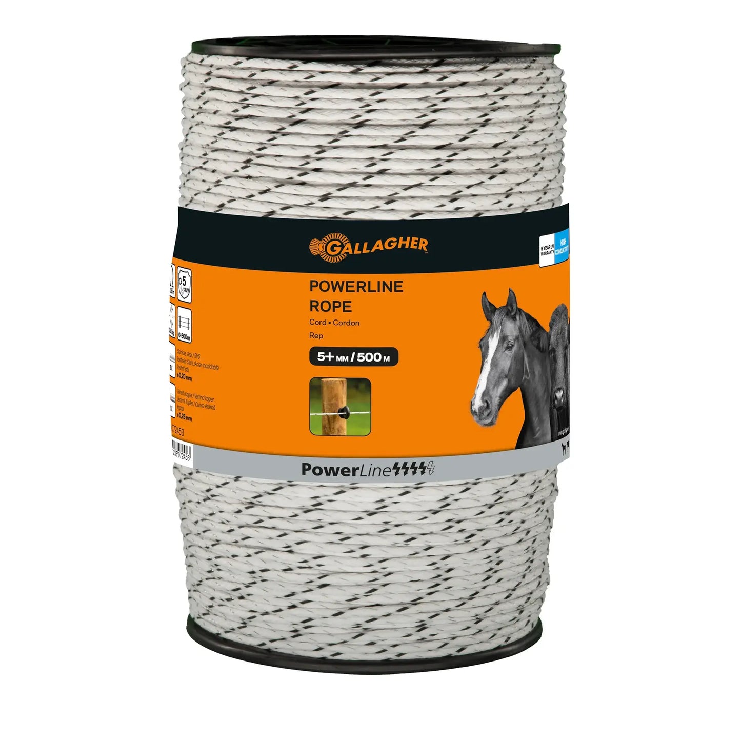Gallagher PowerLine Rope braided (white, 500 meter)