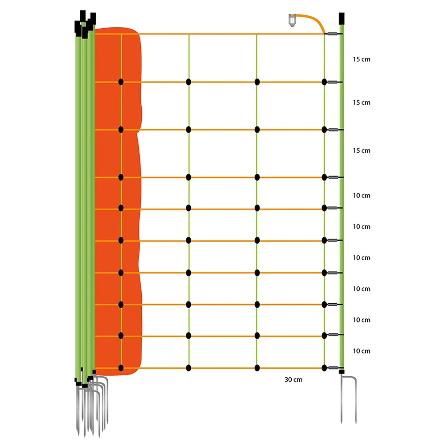 Gallagher Combo net for sheep, reinforced, double pin, 105cm, reinforced, 50m