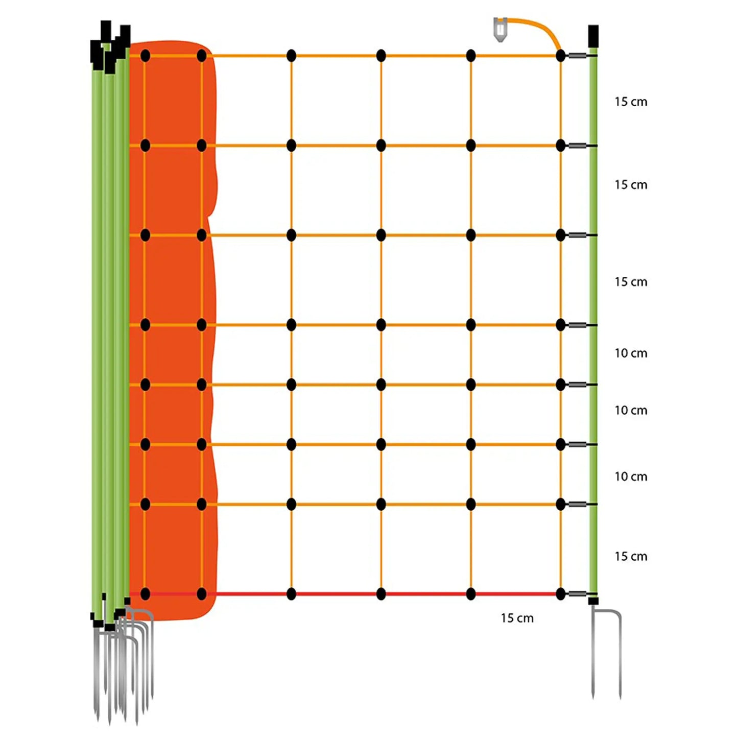 Gallagher Sheep net, reinforced, double pin, 90cm, 50m