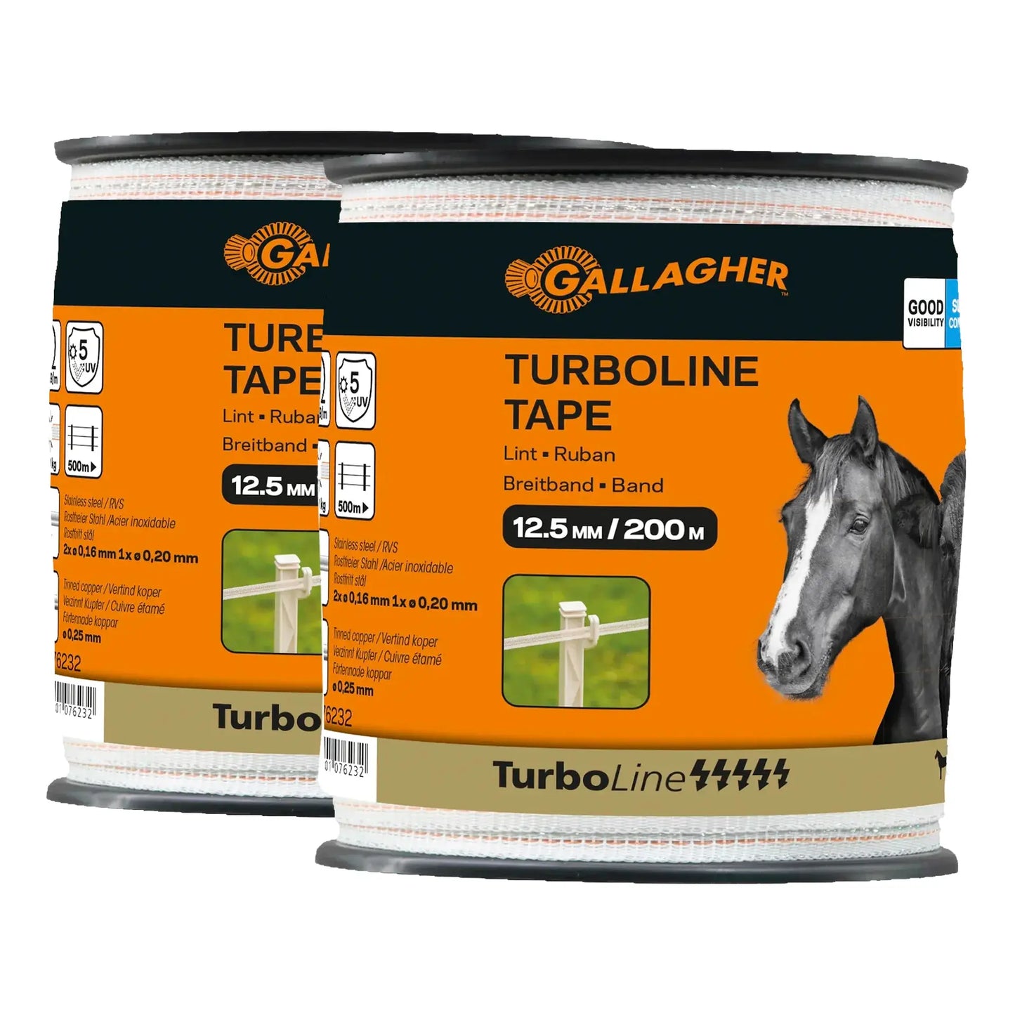 Gallagher Duopack TurboLine tape 12,5mm white 2x200m