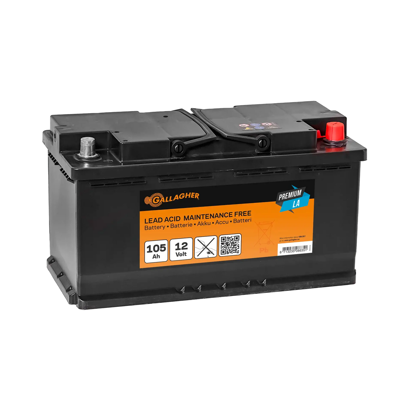 Gallagher Battery 12V/105Ah Premium LA - 353x175x190