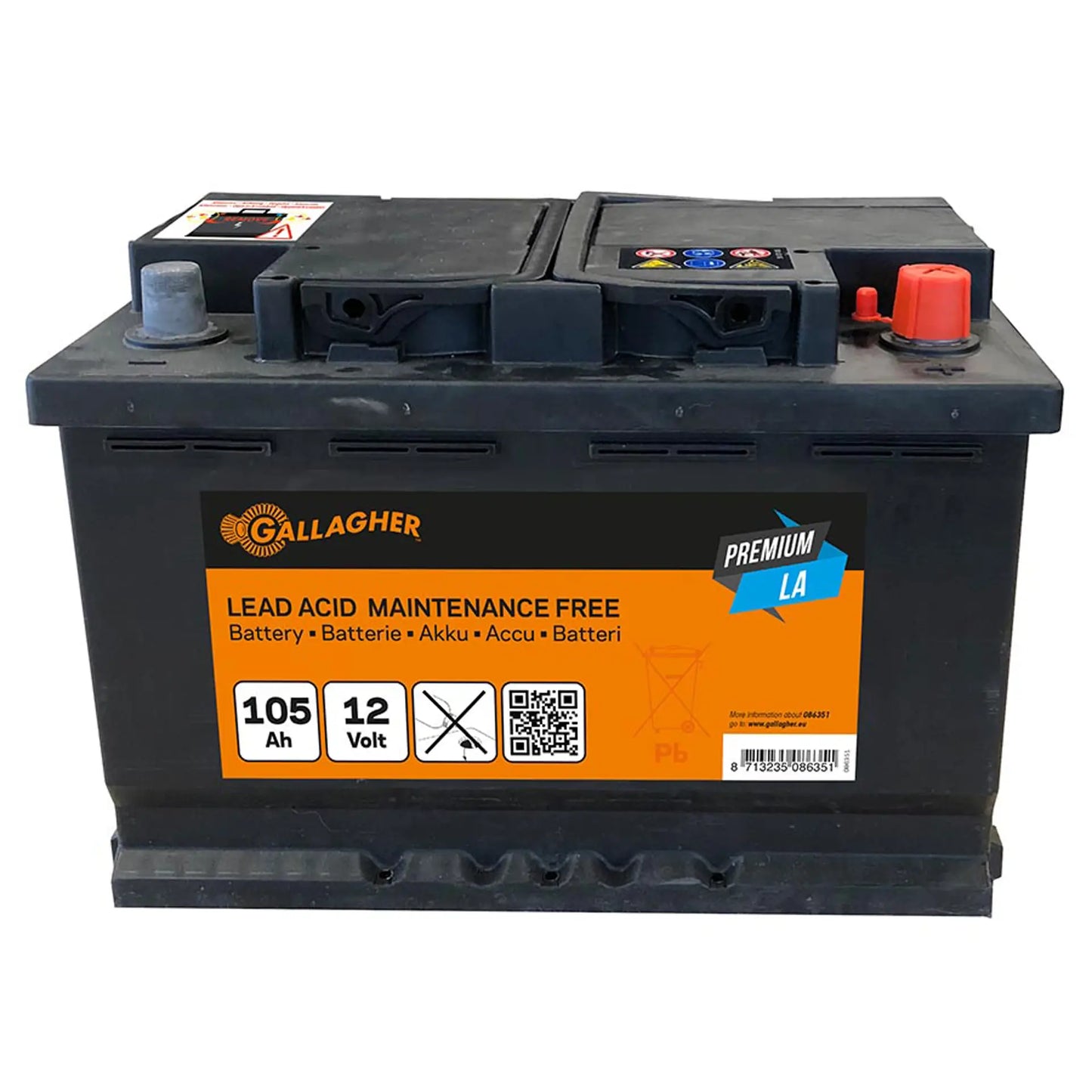 Gallagher Battery 12V/105Ah Premium LA - 353x175x190