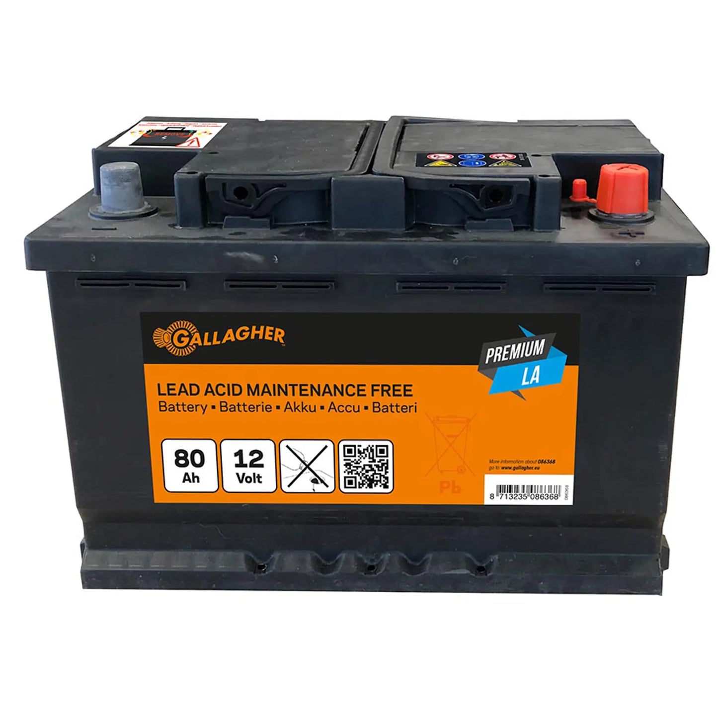 Gallagher Battery 12V/80Ah Premium LA - 278x175x190