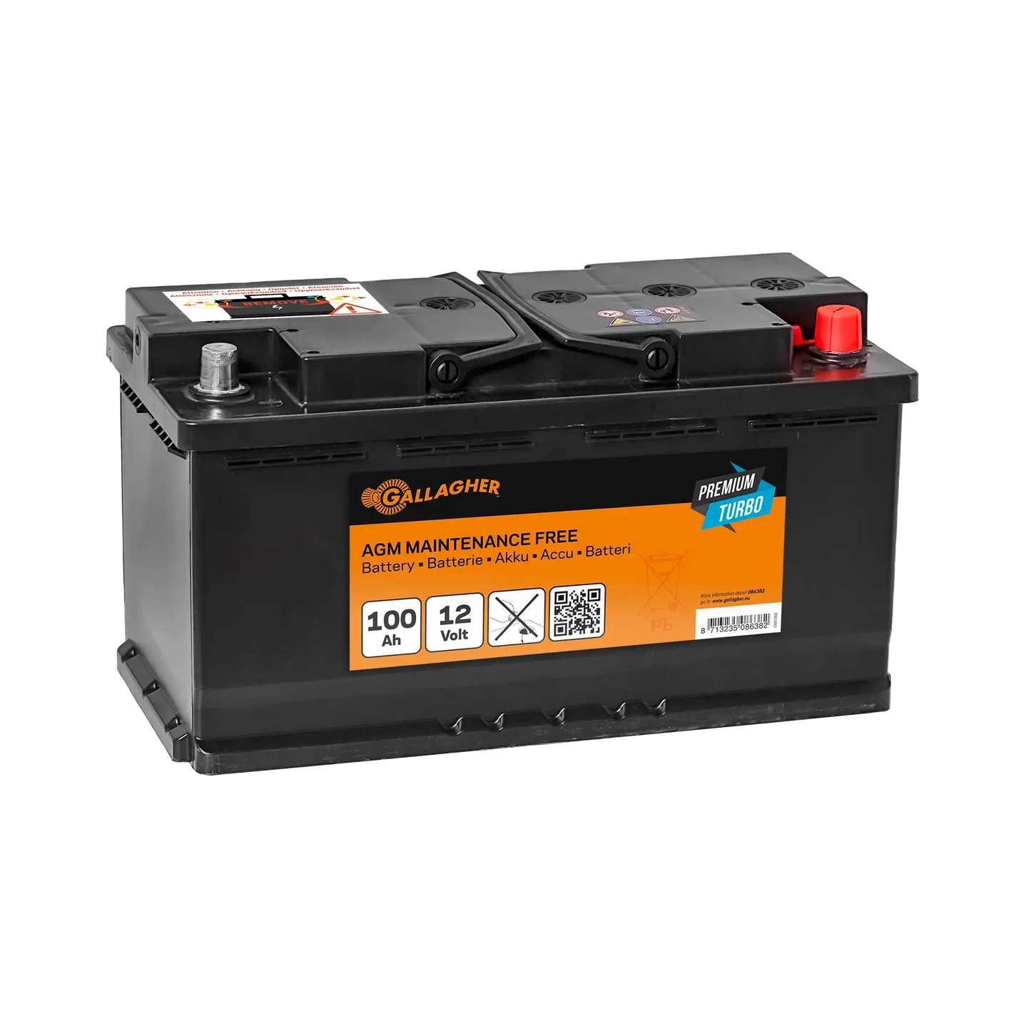 Gallagher Battery 12V/100Ah Premium Turbo AGM - 353x175x190