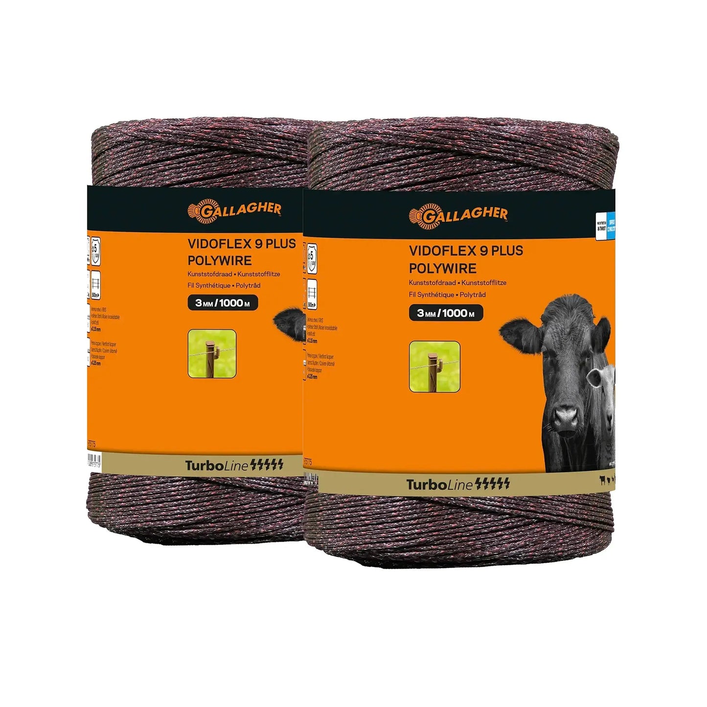Gallagher Vidoflex 9 TurboLine Plus (terra, Duopack 2x1000 metres)
