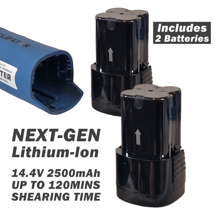 Horse Clippers Cordless Shears 14.4V 2.5Ah 120min per/battery & Quick Charger