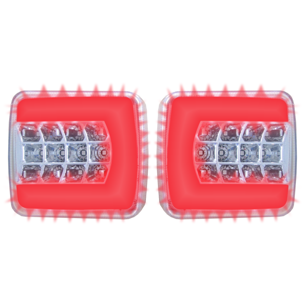 Lamp Rear Combination GLO TRAC Neon Style LED Light 12/24v 4 Function inc. Number Plate Light (Pair)