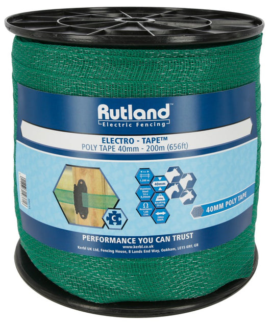 Rutland Electro 40mm Poly Tape Green 200m