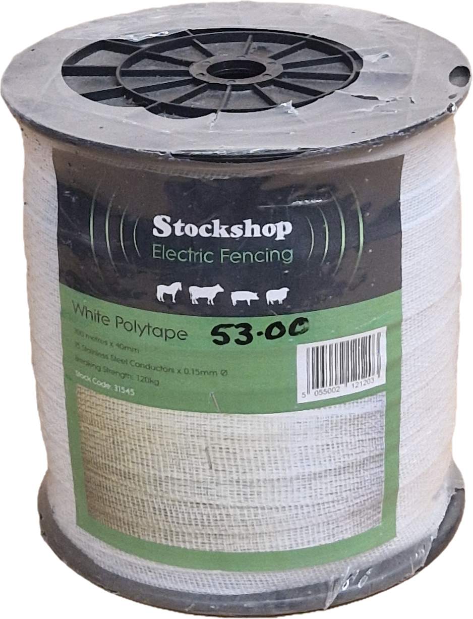 Stockshop Poly Tape White | 200 m | 40 mm 15x0.15mm