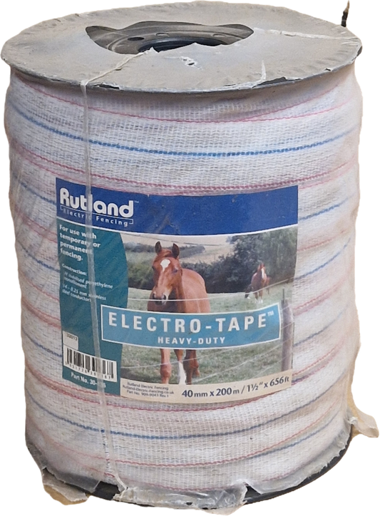 Rutland Electro Tape Heavy Duty 40 mm 200 m roll white 14x0.25mm
