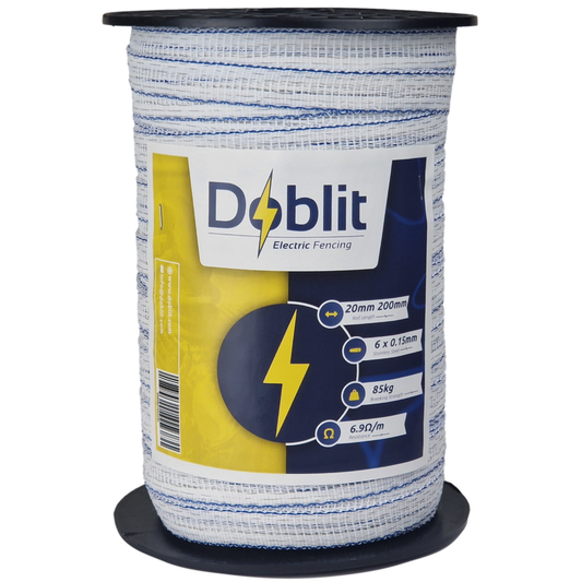 Doblit 20mm Poly Tape White 200m Roll