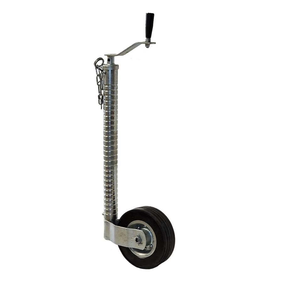 Jockey Wheel Ribbed Telescopic Trailer Stand 48mm Tube Max Load 500kg