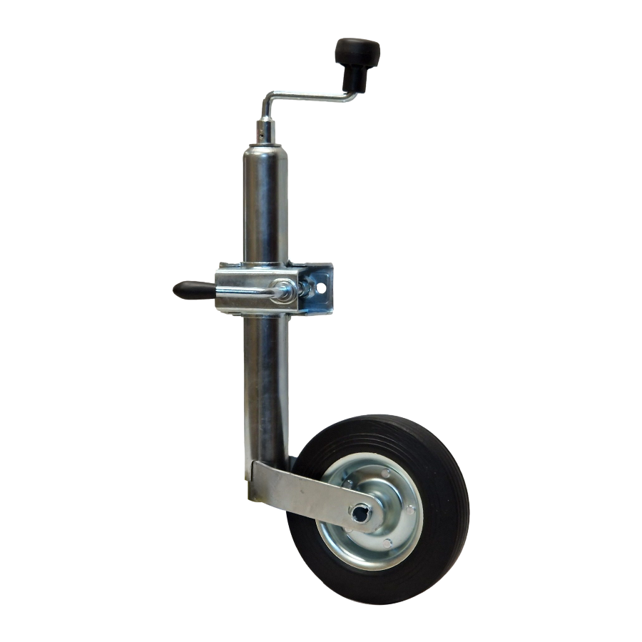 Jockey Wheel & Clamp - Telescopic 48mm Tube Trailer Stand Max Load 150kg