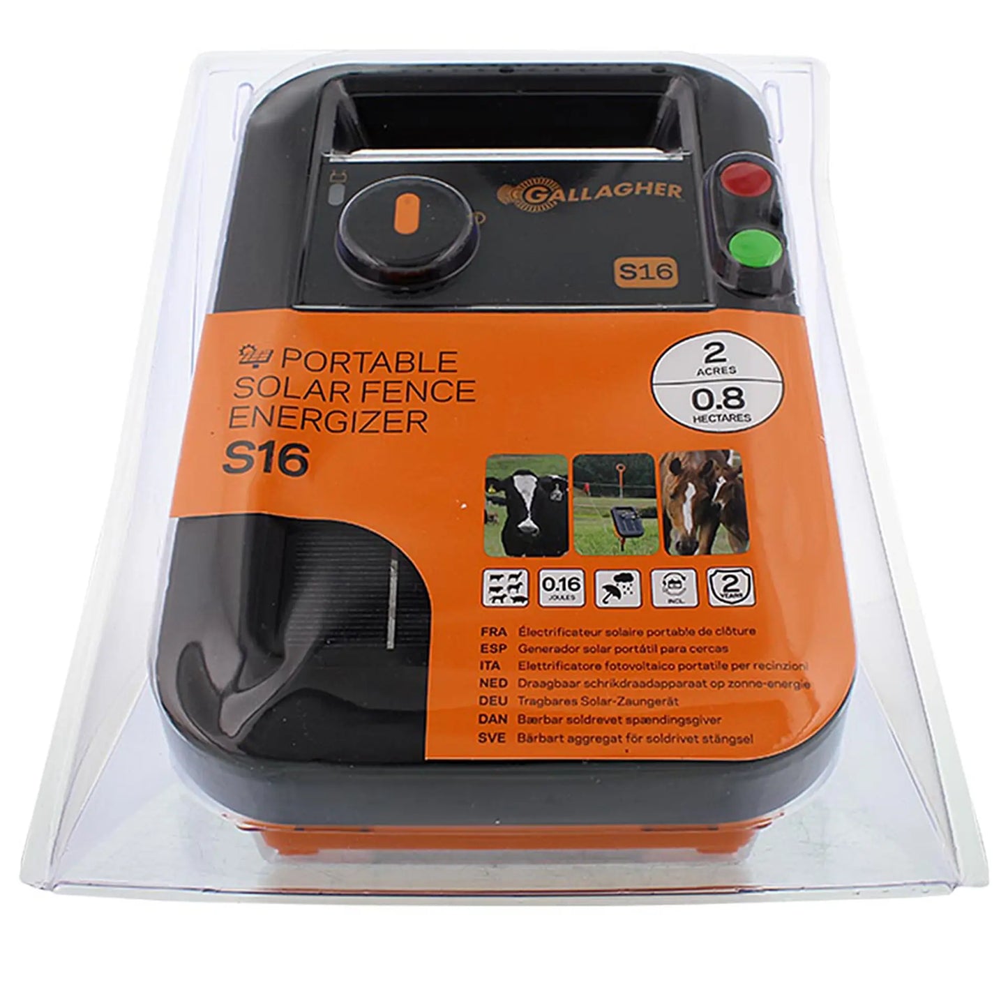 Gallagher Gallagher S16 solar fence energiser incl. battery (6 V - 4 ah)