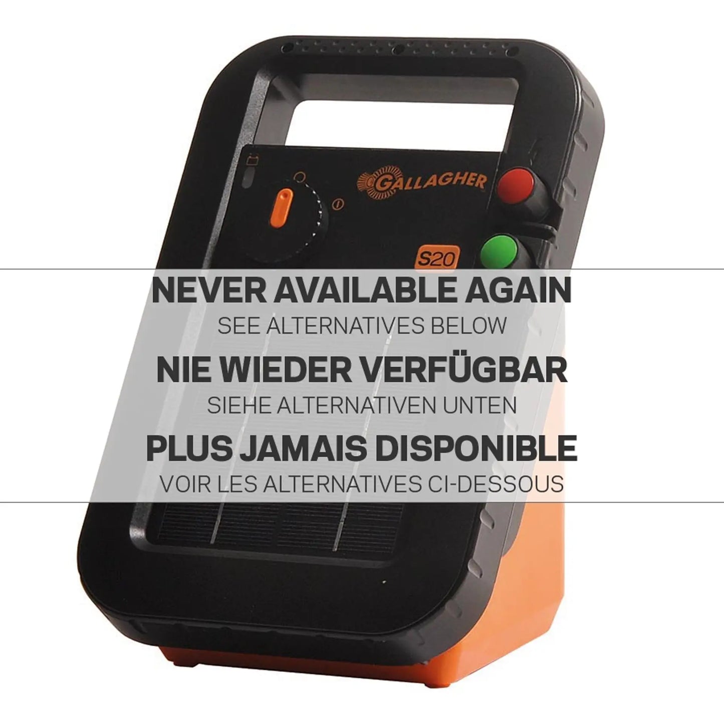 Gallagher Gallagher S20 solar fence energiser incl. battery (6 V - 4 Ah)