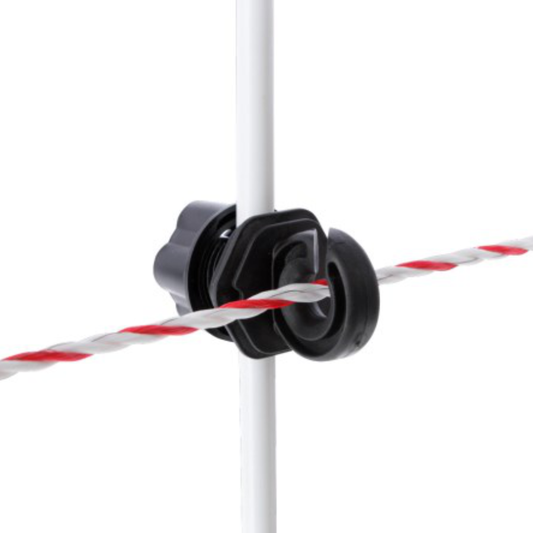 Round Post Ring Insulator Electric Fence VARIO Screw On Clamp Ø 7 - 19 mm (10 pcs.)