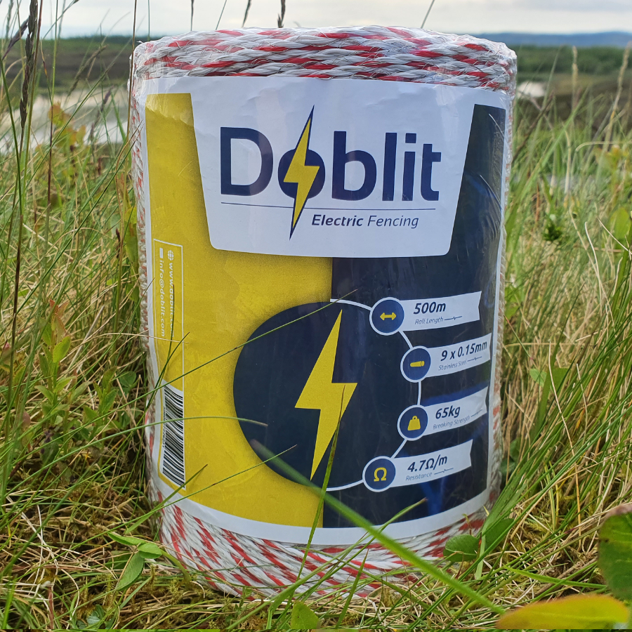 Doblit Red & White 500m 9-Strand 3mm Poly Wire Conductor