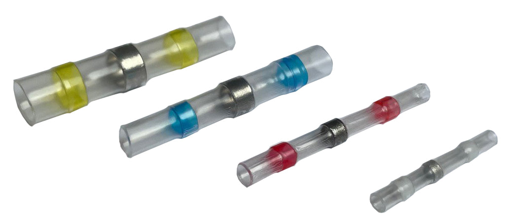 250pcs Heat Solder Seal Wire Connector Kit – Waterproof Heat Shrink Tubing | Yellow, Blue, Red, White – Automotive, Marine, Electrical Use