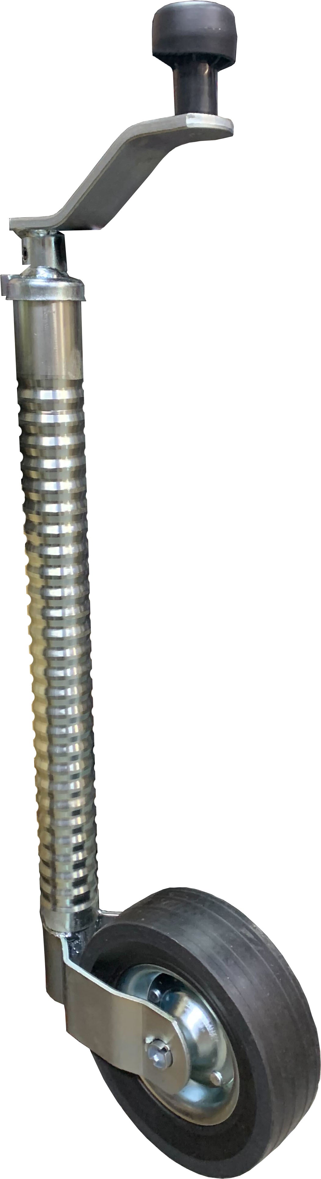 48mm Ribbed Jockey Wheel with Spring Clip – 500kg Load, 60x200mm Wheel, Height Adjustable for Trailers & Caravans – Includes Spare Wheel 5213