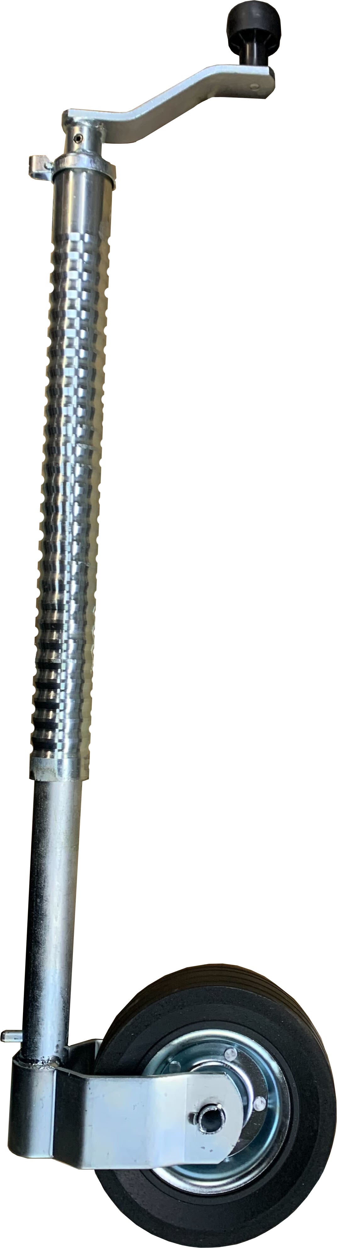 48mm Ribbed Jockey Wheel with Spring Clip – 500kg Load, 60x200mm Wheel, Height Adjustable for Trailers & Caravans – Includes Spare Wheel 5213