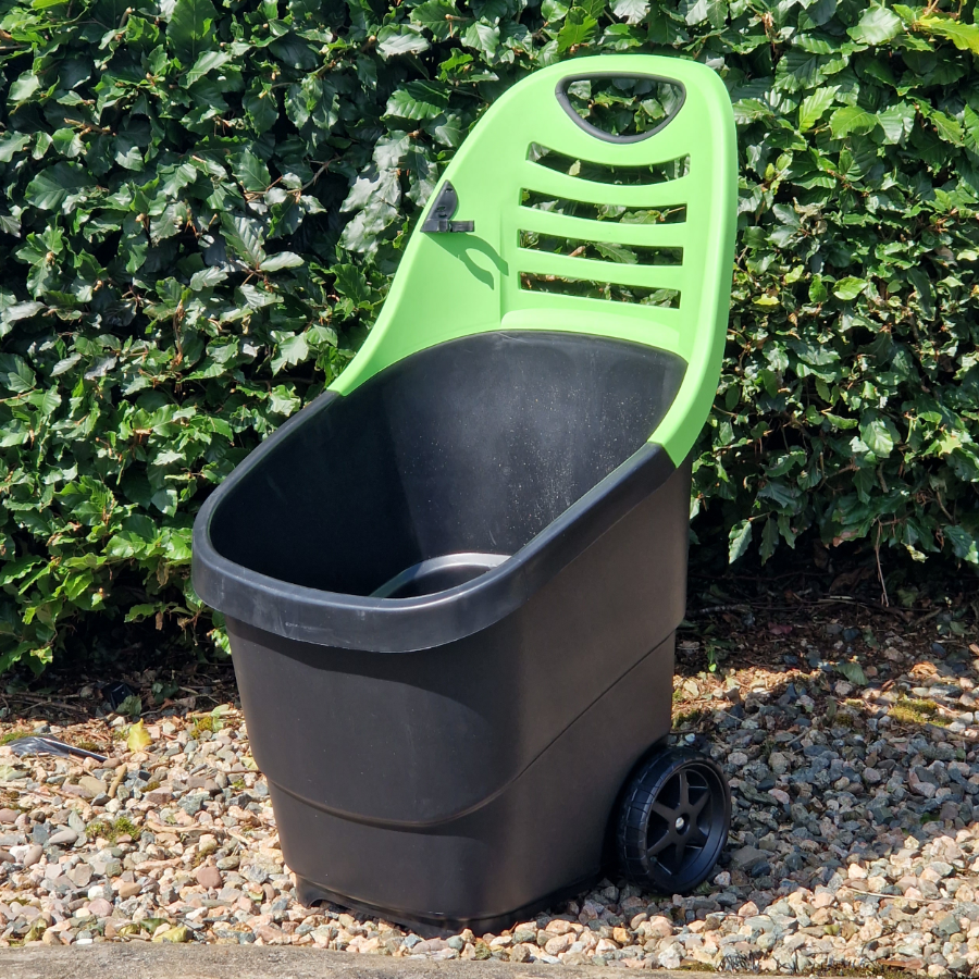 Garden Trolley 65L Cart Wheeled Caddy Plastic Wheel Barrow Hopper 50kg Max Load - Easily Haul Leaves, Firewood and More!