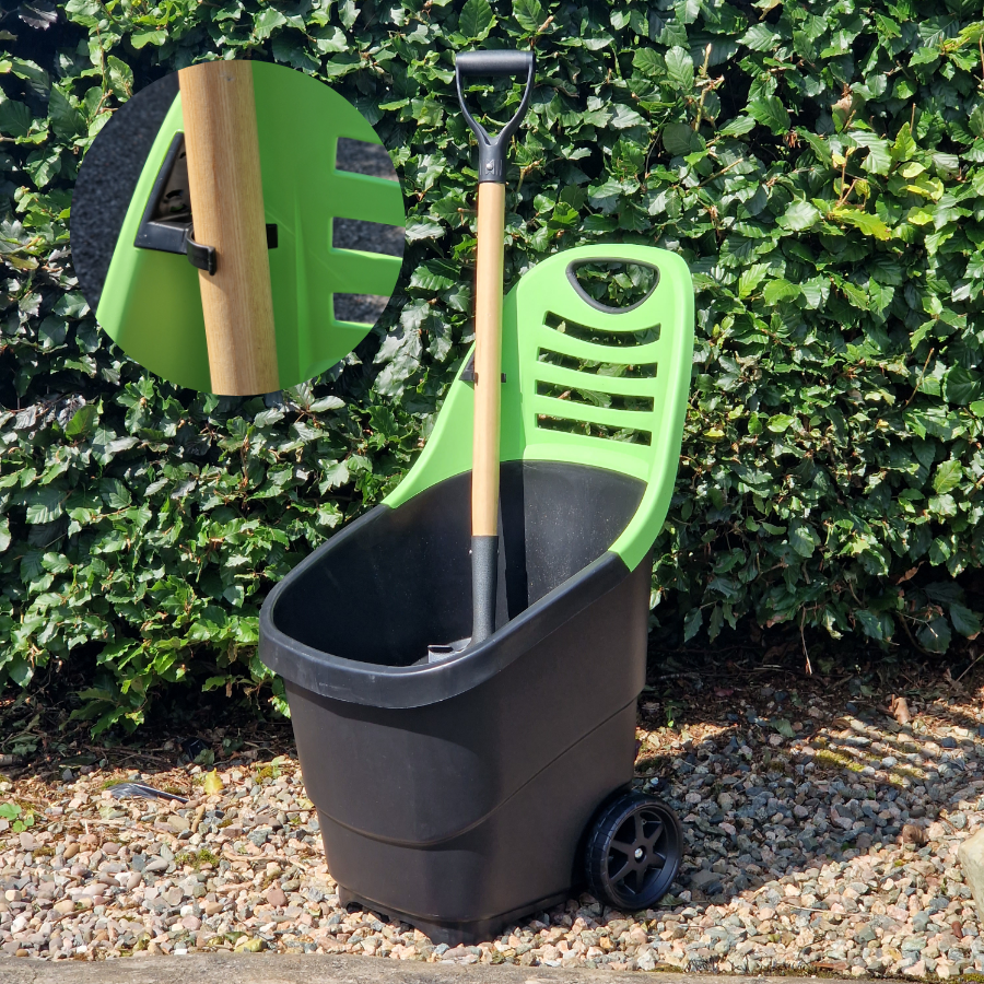 Garden Trolley 65L Cart Wheeled Caddy Plastic Wheel Barrow Hopper 50kg Max Load - Easily Haul Leaves, Firewood and More!